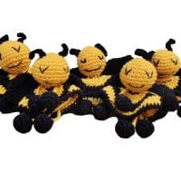 Crochet knitted bees